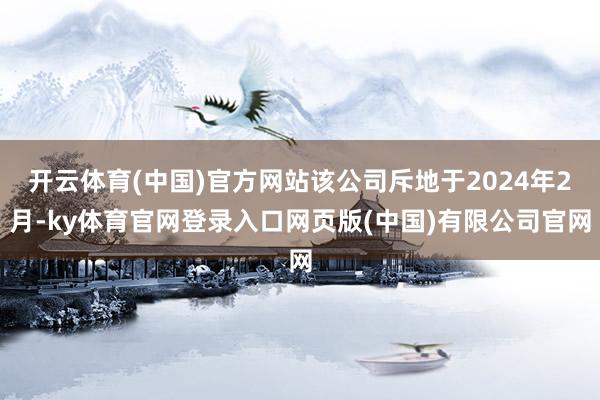 开云体育(中国)官方网站该公司斥地于2024年2月-ky体育官网登录入口网页版(中国)有限公司官网