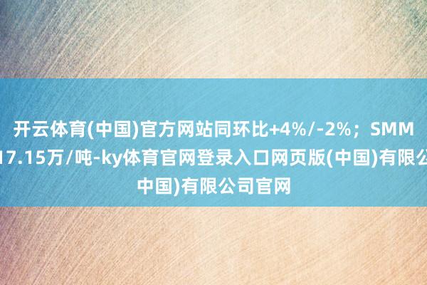 开云体育(中国)官方网站同环比+4%/-2%；SMM电解钴17.15万/吨-ky体育官网登录入口网页版(中国)有限公司官网