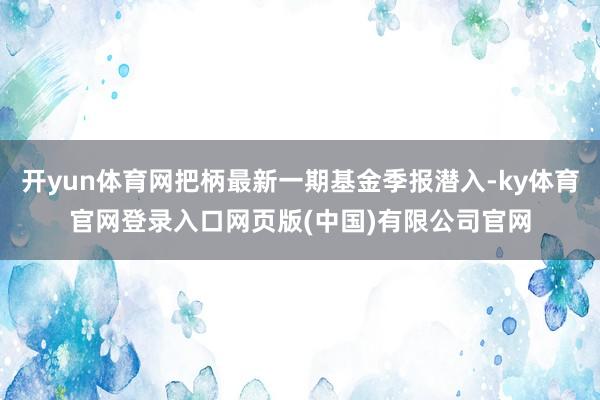 开yun体育网把柄最新一期基金季报潜入-ky体育官网登录入口网页版(中国)有限公司官网